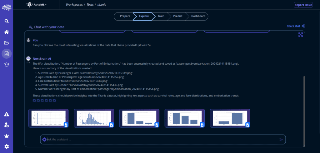 Conversational data interaction in AutoML Cloud