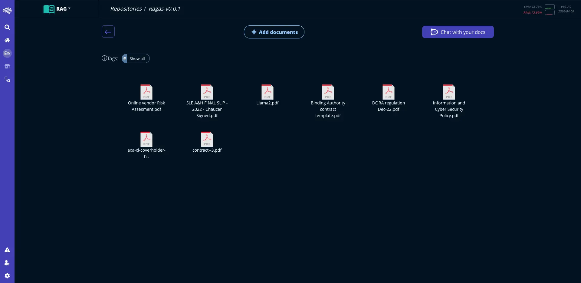 Knowledge Repository RAG interface