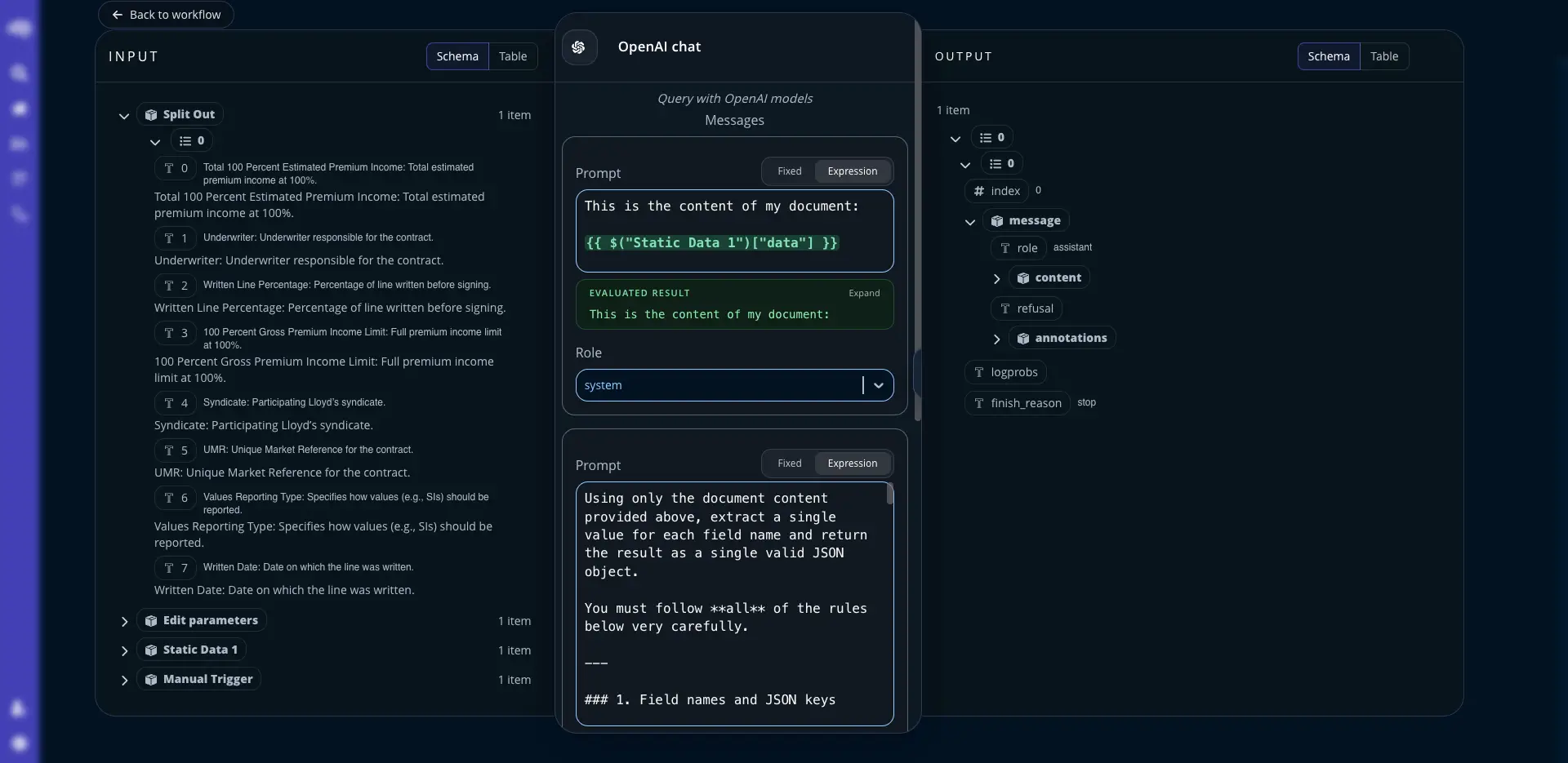Workflow logic interface